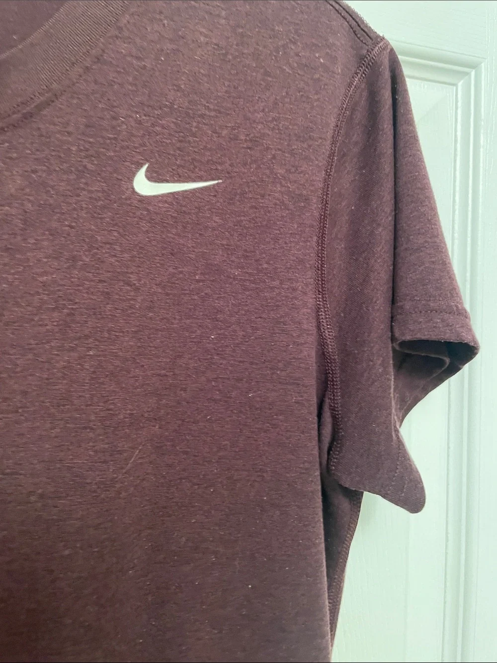Nike Dri-Fit Medium Polyester Athletic Tee Shirt Dark Purple Color Lightly Used